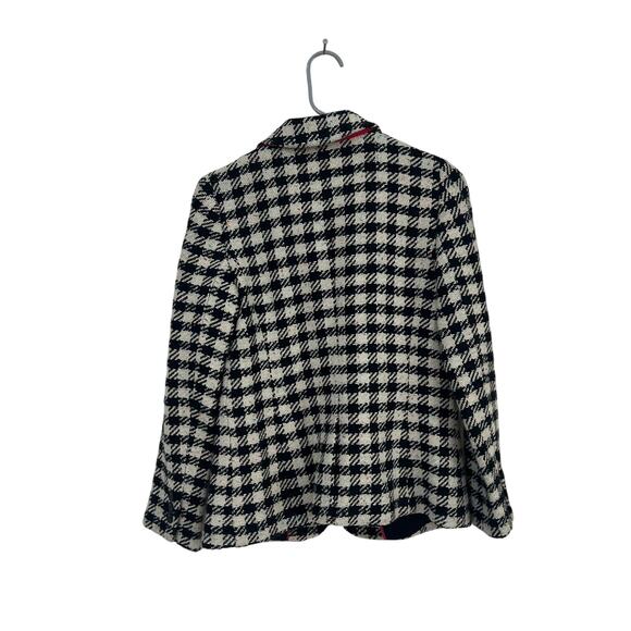 Talbots Women’s Tweed Houndstooth Black and White Blazer Size 4P Academic - Picture 3 of 11